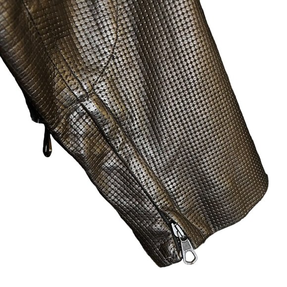 Rag & Bone Black Perforated Leather Sleeve Blazer, 8 - Picture 8 of 11